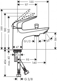 Смеситель однорычажный Hansgrohe коллекция Novus хром 71324000