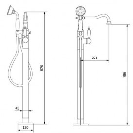 Смеситель однорычажный напольный (отдельностоящий) RESP CAESAR бронза 151.378.309 BR