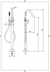 Змішувач одинважільний на підлогу (окремо) RESP ZIPPO хром 30.309