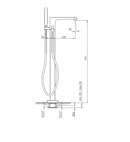 Змішувач одинважільний на підлогу (окремо) GRB Despertar хром 85450850
