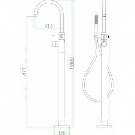 Смеситель однорычажный напольный (отдельностоящий) Fiore Xenon 44CR5145