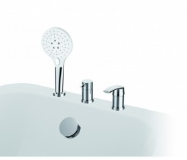 Смеситель однорычажный однорычажный на борт ванны однорычажный GRB Premier с душем хром 50232500