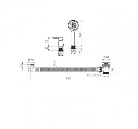 Змішувач одинважільний змішувач на борт ванни одноважільний GRB Premier c душем хром 50230500