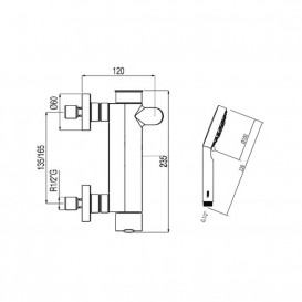 Смеситель однорычажный с душем для ванны Tres коллекция Lex-Tres хром 181474