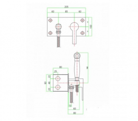 Смеситель с гигееническим душем Fiore KATANA хром 77CR7768