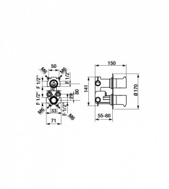 Смеситель с термостатом скрытый (встраиваемый) GRB Time хром 47130470