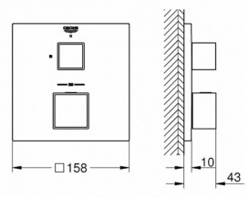 Термостат для душа Grohe Grohtherm Cube c переключателем на 1 положение хром 24153000