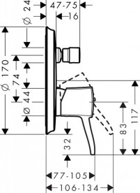 Смеситель скрытый (встраиваемый) Hansgrohe коллекция Metropol Classic хром 31345000