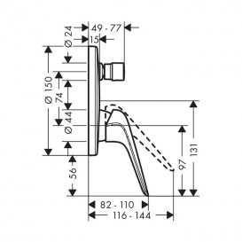 Смеситель скрытый (встраиваемый) Hansgrohe коллекция Novus хром 71045000