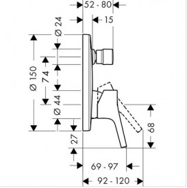 Смеситель скрытый (встраиваемый) Hansgrohe коллекция Talis S хром 72406000