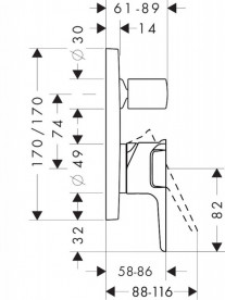 Смеситель скрытого монтажа Hansgrohe Axor Citterio E со встроенной защитной комбинацией EN1717 шлифованная бронза 36457140