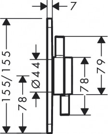 Смеситель скрытого монтажа Hansgrohe DuoTurn Q 1 потребитель хром 75614000