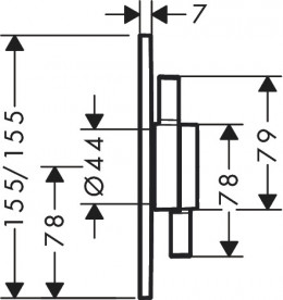 Смеситель скрытого монтажа Hansgrohe DuoTurn E 1 потребитель хром 75617000