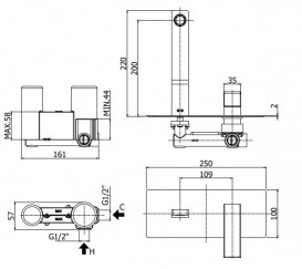 Смеситель скрытого монтажа PAFFONI  ELLE EL 105 CR
