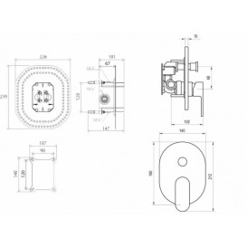 Змішувач прихованого монтажу Ravak Chrome CR.065.00 з перемикачем для R-box хром X070056