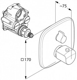 Змішувач вбудовується для душа Kludi Ameo змішувач з термостатом 418300575