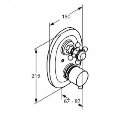 Смеситель встраиваемый для душа Kludi Adlon одновентильный с термостатом золото 517204520