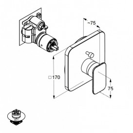 Змішувач вбудовується для душа Kludi E2 змішувач зовнішня частина 496570575
