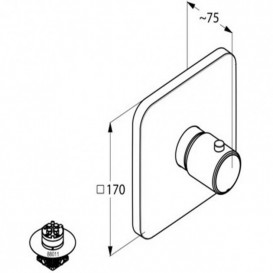 Змішувач вбудовується для душа Kludi E2 змішувач з термостатом 497290575