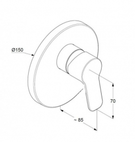 Змішувач вбудовується для душа Kludi Pure & Easy зовнішня частина змішувач хром 374200565