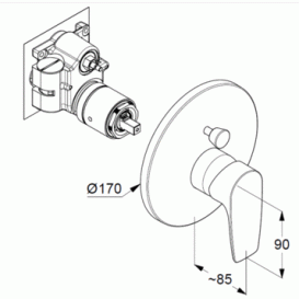 Змішувач вбудовується для душа Kludi Pure & Solid змішувач зовнішня частина 346570575
