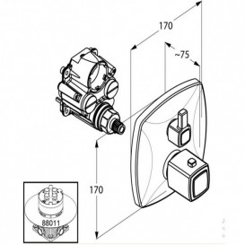 Смеситель встраиваемый для душа Kludi Q-Beo однорычажный с термостатом 508300565