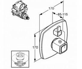 Змішувач вбудовується для душа Kludi Q-Beo змішувач з термостатом 508350565