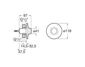 Вентиль для душа Roca Sprint нажімной з прихованою частиною з круглою настінного панеллю A5A2624C00