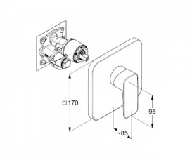 Смеситель встраиваемый для душа Kludi Pure&Style однорычажный хром 406550575