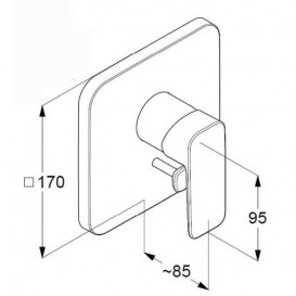 Смеситель встраиваемый для душа Kludi Pure&Style однорычажный хром 406500575