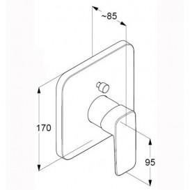 Смеситель встраиваемый для душа Kludi Pure&Style однорычажный хром 406570575