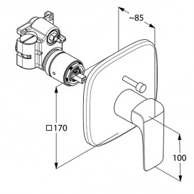 Змішувач вбудовується для душа Kludi Ameo змішувач хром 416570575