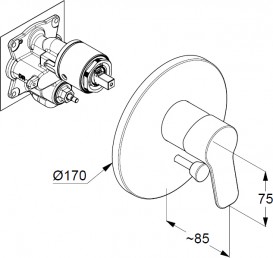 Змішувач вбудовується для ванни і душа Kludi Pure & Easy із захистом від зворотного потоку змішувач хром 376570565