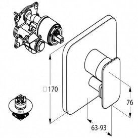 Смеситель встраиваемый для душа Kludi E2 однорычажный хром 496500575