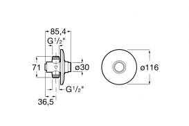 Змивна кнопка-клапан для пісуара Roca Instant з круглою настінного пластиною A5A9077C00