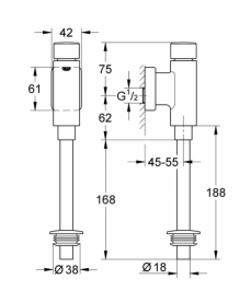 Сливное устройство для писсуара Grohe Rondo без запорного вентиля хром 37346000
