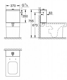Бачок Grohe Cube Ceramic санітарна кераміка альпін-білий 39489000