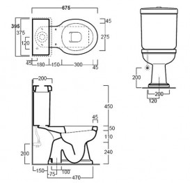 Смывной бачок Simas Londra для унитаза-моноблока фаянс белый LO 922