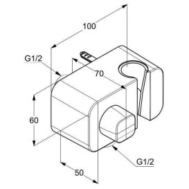 З'єднання для шланга Kludi A-Qa з настінним тримачем для душу 6556105-00