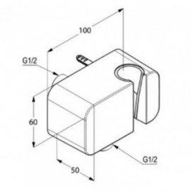 Соединение для шланга Kludi A-Qa с держателем для ручного душа 6556005-00