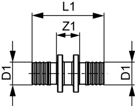 Соединение прямое Tece TECEflex труба-труба 25х25 бронза 706225