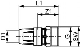 Соединение прямое TECE TECElogo-Push с внешней резьбой (евроконус) 16хR 3/4'' латунь/PPSU 8610108