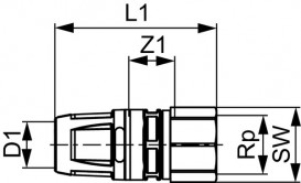 Соединение прямое TECE TECElogo-Push с внутренней резьбой 20хRp 1/2'' бронза/кремниевая бронза 8713003