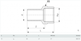 Соединительный элемент Viega Prestabo 1112.1 15хRp1/2 нелегированная сталь 559137