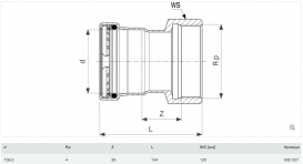 Соединительный элемент Viega Prestabo XL 1112XL 108хRp4 нелегированная сталь 630027