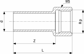 З'єднувальний елемент Viega Sanpress Inox 2312.1 42хRp1½ нержавіюча сталь 436872