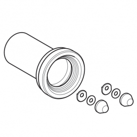 З'єднувальний патрубок Geberit 18 см з манжетою і захисною заглушкою матовий хром 152.429.46.1