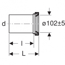 З'єднувальний патрубок Geberit 18 см з манжетою і захисною заглушкою матовий хром 152.429.46.1
