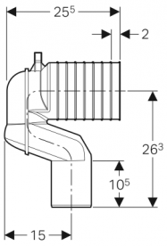 Соединительное колено для напольного унитаза Geberit Monolith Р-формы  131.081.11.1