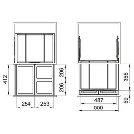 Сортер для отходов Franke FX 60 26-11-11 серый 121.0557.763